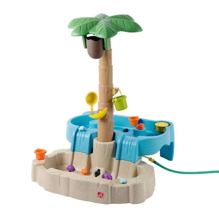 Used Step2 Tropical Splash Water Park Auto Filling and Spilling Coconut Play Set