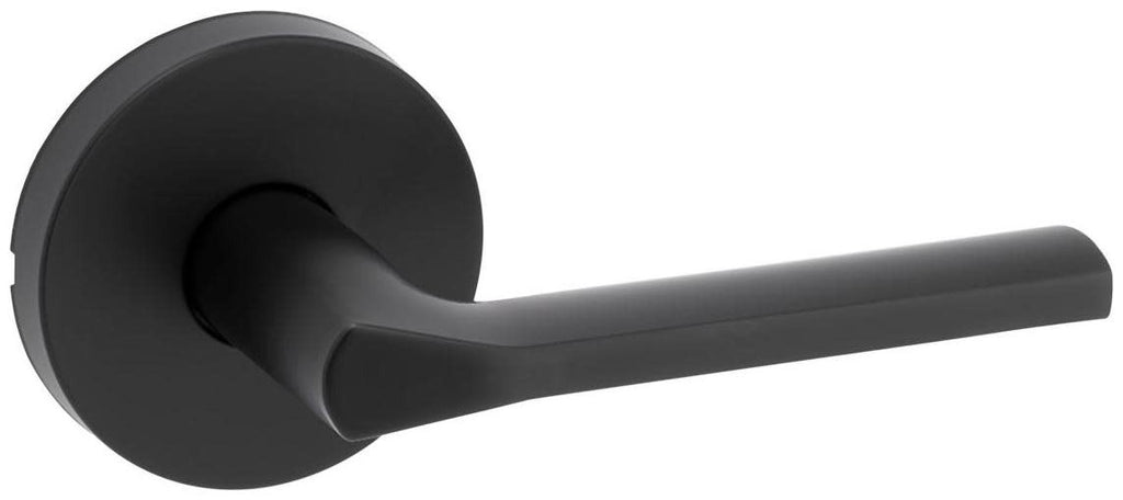 Kwikset 720LSLRDT Lisbon Passage Door Lever Set with Round Rose Matte Black