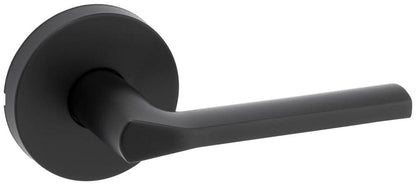 Kwikset 720LSLRDT Lisbon Passage Door Lever Set with Round Rose Matte Black