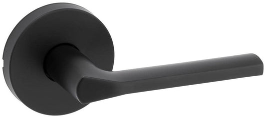Kwikset 720LSLRDT Lisbon Passage Door Lever Set with Round Rose Matte Black