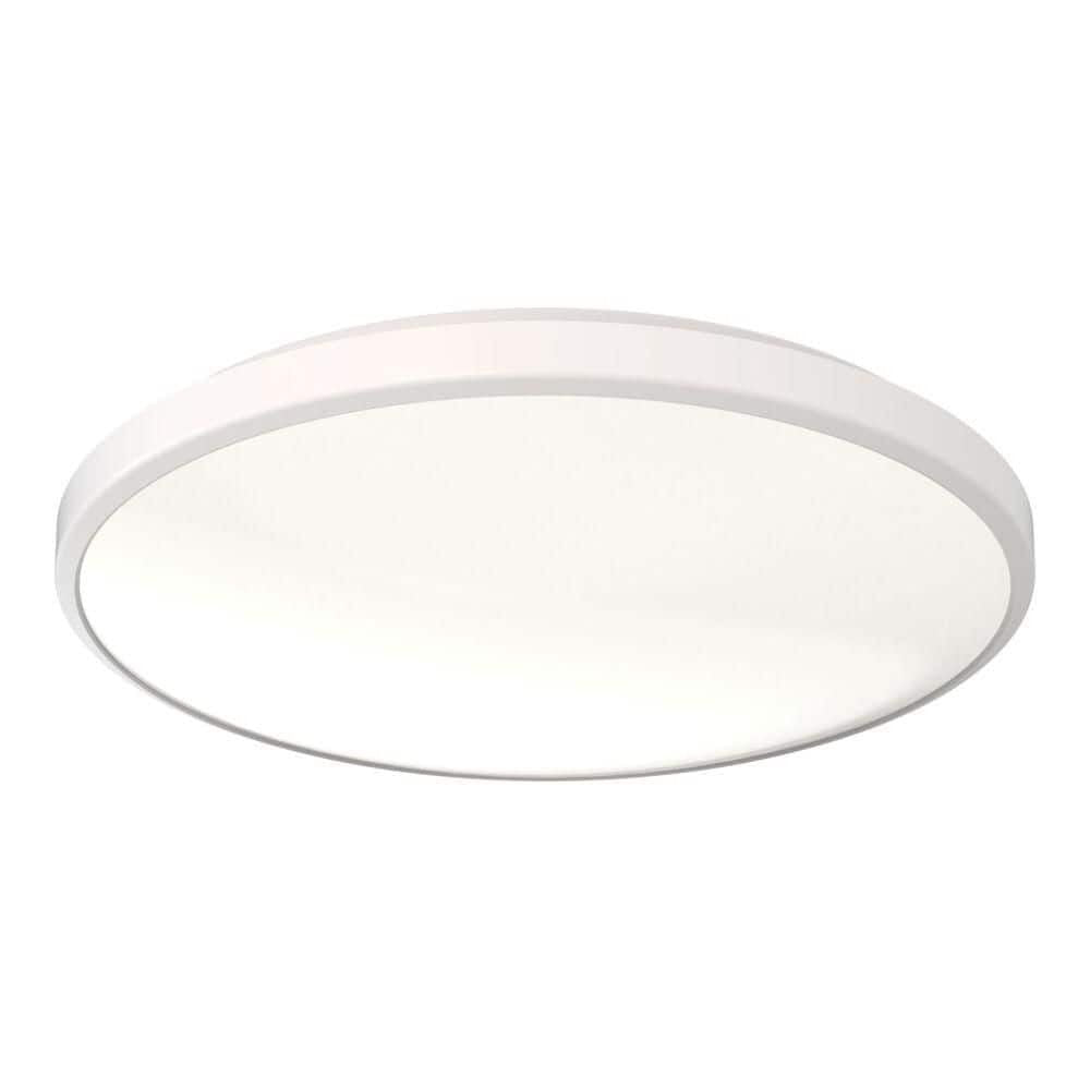Juno 14 Inch Round LED Flush Mount Ceiling Light, Low Profile Modern Ceiling Light Fixture, Selectable 2700K/3000K/3500K/4000K/5000K Color Temperature, Dimmable, White (FMLR 14IN SWW5 90CRI WBT M4)