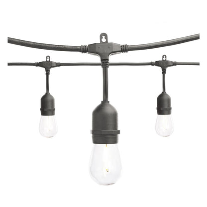 Hampton Bay 12-Light 24 Ft. Plug-in Indoor/Outdoor Edison String Light with S14 Single Filament LED Bulbs