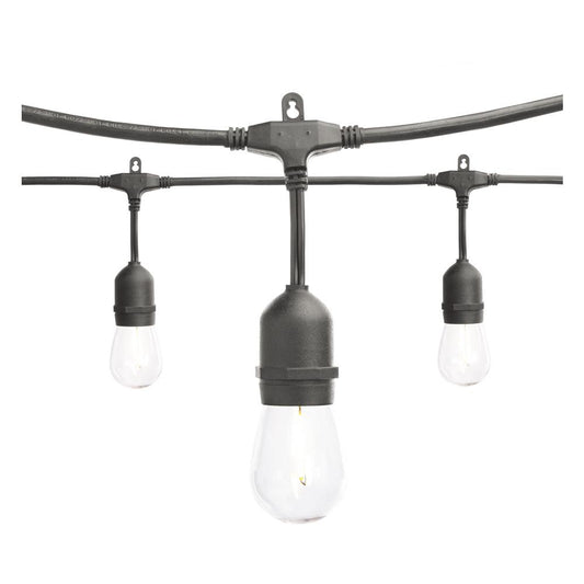 Hampton Bay 12-Light 24 Ft. Plug-in Indoor/Outdoor Edison String Light with S14 Single Filament LED Bulbs