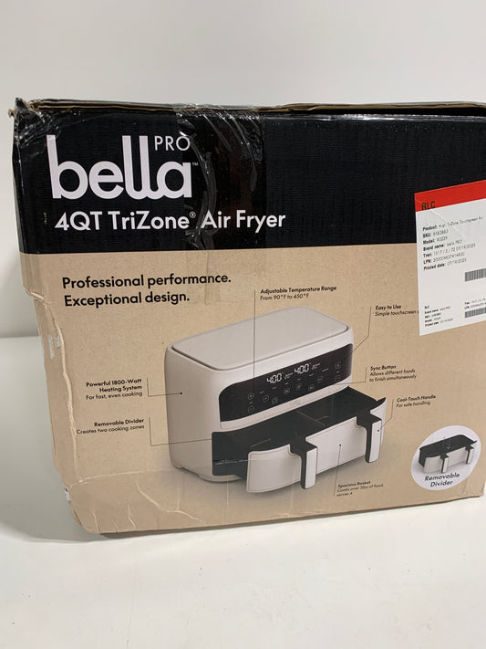 Bella PRO - 4-qt. TriZone Touchscreen Air Fryer with Dual Flex Basket - Oatmilk