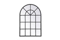 Elegant Decor Motif 42" x 28" Mid Century Metal Windowpane Frame Mirror in Black