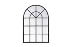 Elegant Decor Motif 42" x 28" Mid Century Metal Windowpane Frame Mirror in Black
