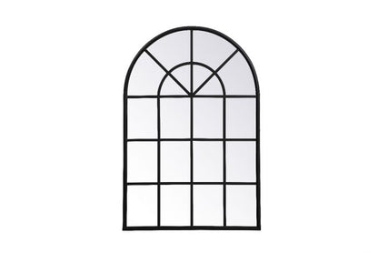 Elegant Decor Motif 42" x 28" Mid Century Metal Windowpane Frame Mirror in Black
