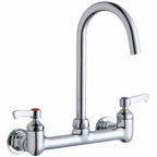 Elkay LK940LGN05L2H 1.5 GPM Wall Mounted Double Lever Handle Utility Faucet with Brass Handles Chrome