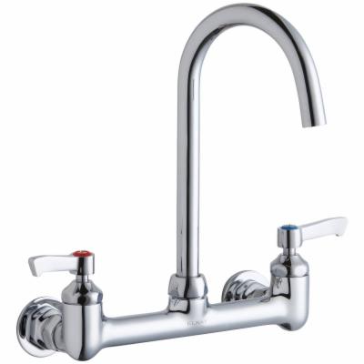 Elkay LK940LGN05L2H 1.5 GPM Wall Mounted Double Lever Handle Utility Faucet with Brass Handles Chrome