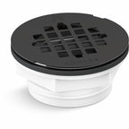 KOHLER K-22676-BL Round PVC Shower Receptor Drain, Black Finish