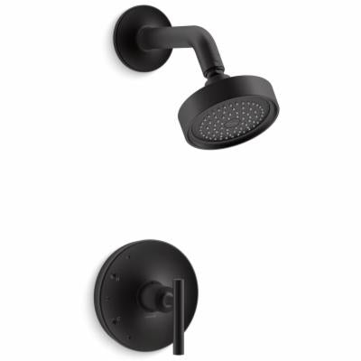 Purist 1-Spray Patterns with 2.5 GPM 4 in. Wall Mount Fixed Shower Head in Matte Black