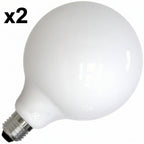 2 x Bulbrite 8.5 Watt Dimmable Milky Finish Globe G40 LED Light Bulb with Medium (E26) Base 2700K Warm White