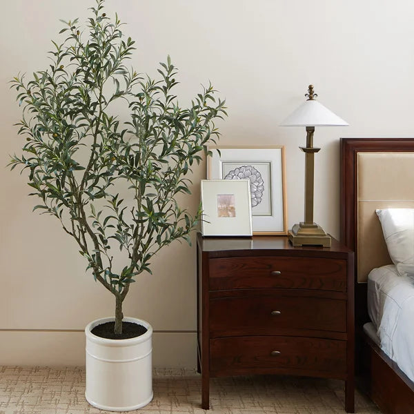 Artificial 6.5’ Olive Tree with French Planter