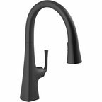 Scuff Kohler Graze Pull Down Kitchen Faucet, Kitchen Sink Faucet with Pull Down Sprayer, Matte Black, K-22062-BL