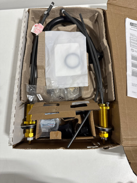 Delta Trinsic Matte Black Bathroom Faucet 3 Hole, 8 Inch Widespread Bathroom Sink Faucet for Vanity, Metal Push-Pop Drain Assembly, Matte Black 3559-BLMPU-DST