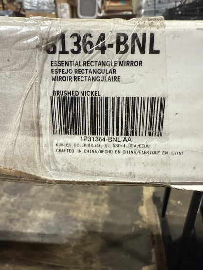 Kohler Essential 24 in. W x 36 in. H Rectangular Framed Wall Mount Bathroom Vanity Mirror in Brushed Nickel