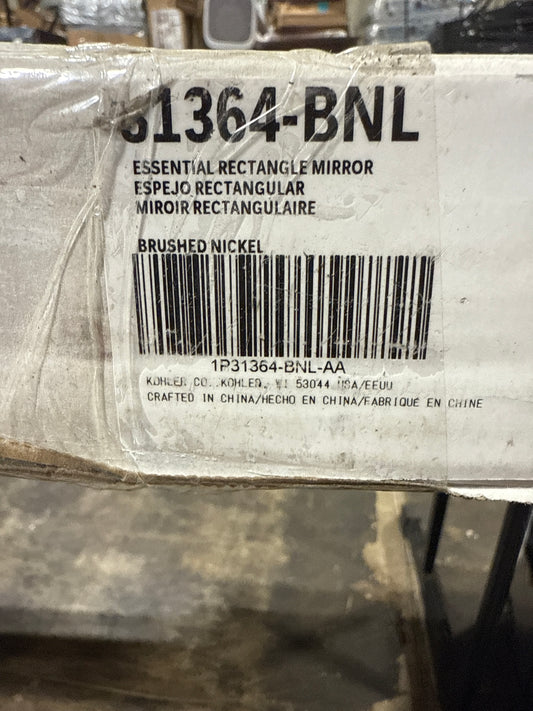 Kohler Essential 24 in. W x 36 in. H Rectangular Framed Wall Mount Bathroom Vanity Mirror in Brushed Nickel