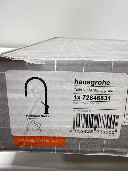 Hansgrohe 72846 Talis N 1.75 GPM Single Hole Pull Down Kitchen Faucet Polished Nickel