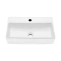 Scuff Swiss Madison SM-VS203 Claire 20-7/8" Rectangular Ceramic Vessel Bathroom Sink with Single Faucet Hole and Center Drain Glossy White Sinks Bathroom