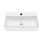 Scuff Swiss Madison SM-VS203 Claire 20-7/8" Rectangular Ceramic Vessel Bathroom Sink with Single Faucet Hole and Center Drain Glossy White Sinks Bathroom