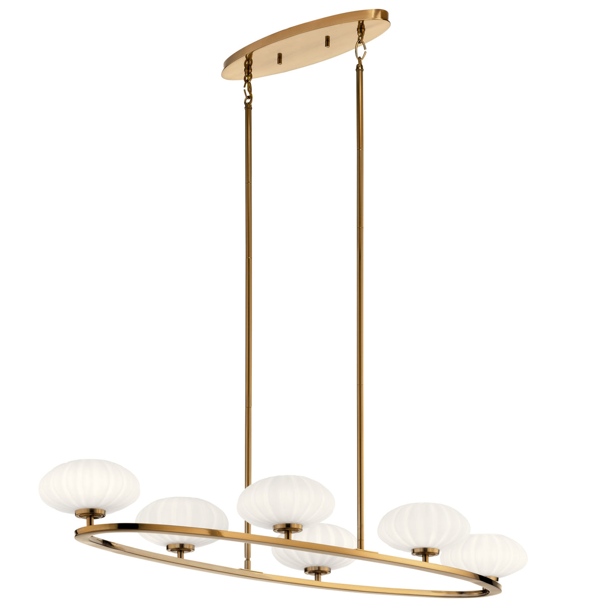 Kichler 52224 Pim 6 Light 48" Wide Linear Chandelier Fox Gold Indoor Lighting Chandeliers