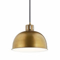 Kichler Zailey 9 in 1-Light Pendant Light Fixture with Natural Brass Metal Dome Shade for Kitchen Island Dining Room Contemporary Industrial Transitional (11.5" x 9"), 52152NBR