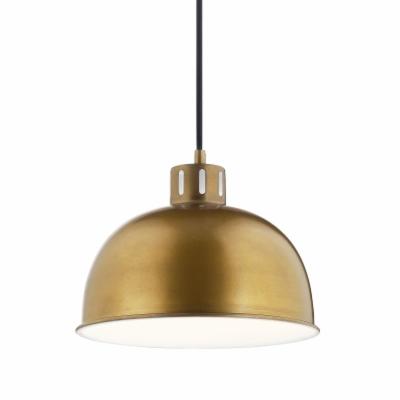 Kichler Zailey 9 in 1-Light Pendant Light Fixture with Natural Brass Metal Dome Shade for Kitchen Island Dining Room Contemporary Industrial Transitional (11.5" x 9"), 52152NBR