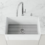 Vigo VGSG3318 Silicone Grid 29-1/2’’ L X 14-9/16’’ W Silicone Basin Rack Gray Sink Accessories and Parts Kitchen Sink
