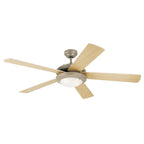Westinghouse 7234100 52 in. Brushed Pewter Finish Reversible Blades Frosted Glass Light Maple & White