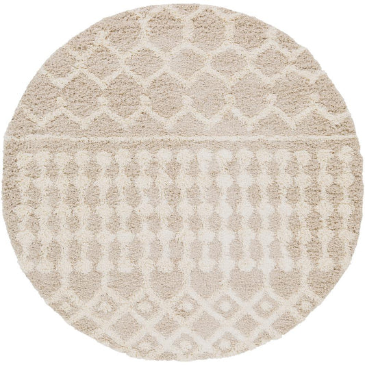 Surya Livabliss Hapsburg Moroccan Shag Area Rug, 6'7" Round, Beige