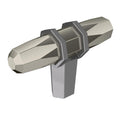 2 London 2-1/2 in. (64mm) Modern Polished Nickel/Black Chrome Bar Cabinet Knob - *Tools Hardware & Misc