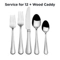 Mikasa Virtuoso 114 Pc Stainless Steel Flatware Silverware Set with Caddy