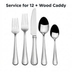 Mikasa Virtuoso 114 Pc Stainless Steel Flatware Silverware Set with Caddy