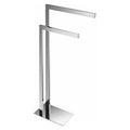 Nameeks NFA015 Chrome General Hotel Free Standing Double Bar Towel Stand - *Furniture & Organization
