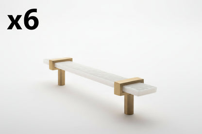 6 x Sietto P-1901-7 Adjustable Center to Center 7"L Handle Cabinet - Brass