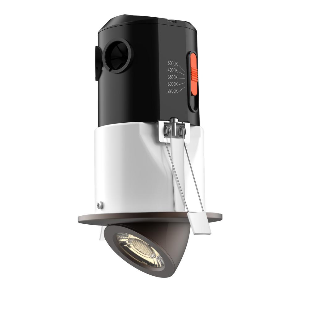 Commercial Electric Premium Downlight Recessed Integrated LED Gimbal Kit Bronze