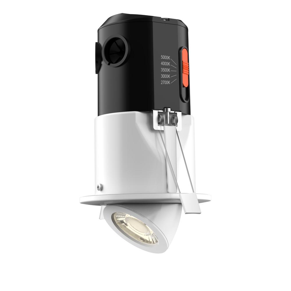 Premium Downlight 3 in. 2700K - 5000K White New Construction/Remodel Recessed Integrated LED Gimbal Kit - *Lighting &
