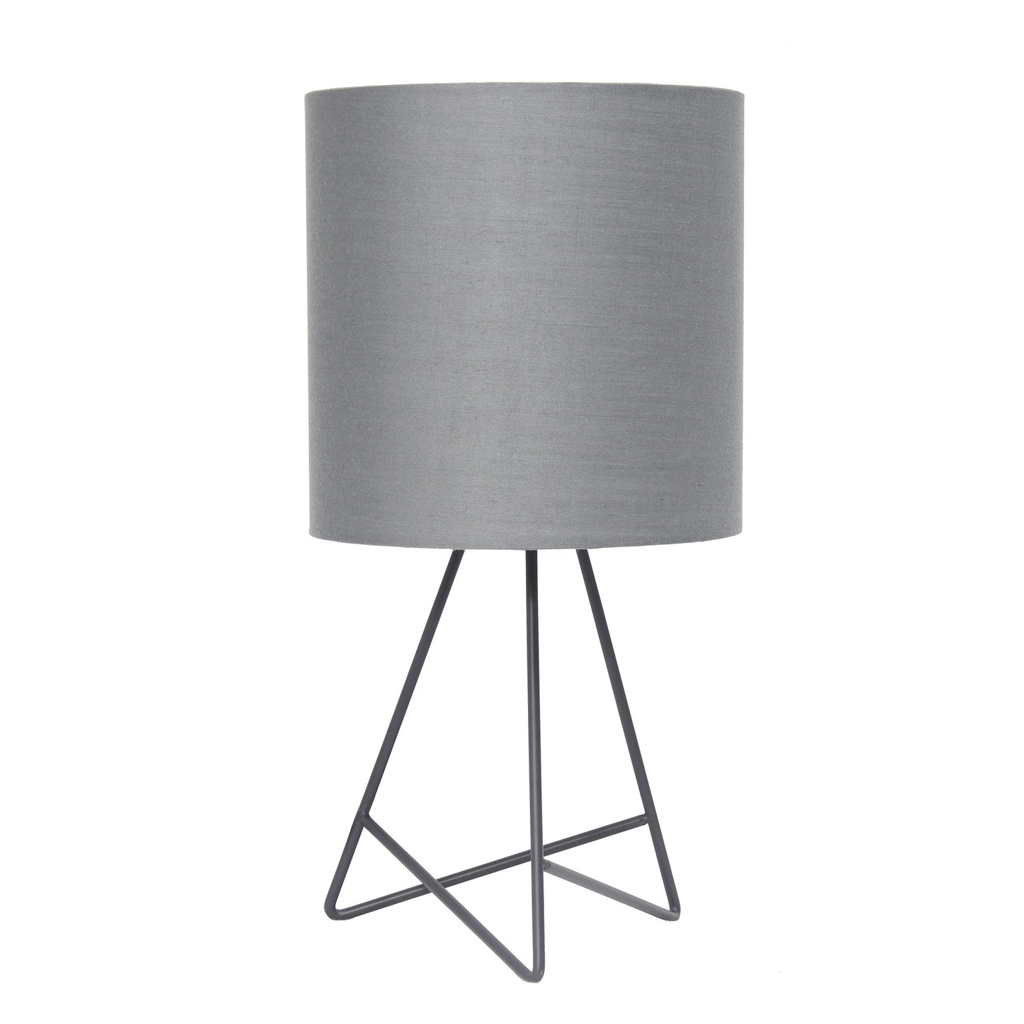 Down to the Wire Table Lamp with Fabric Shade Gray - Simple Designs