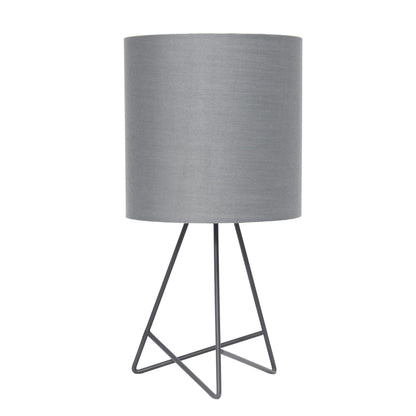 Down to the Wire Table Lamp with Fabric Shade Gray - Simple Designs