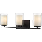 Z-Lite 426-3V Willow 3 Light 24" Wide Bathroom Vanity Light Matte Black