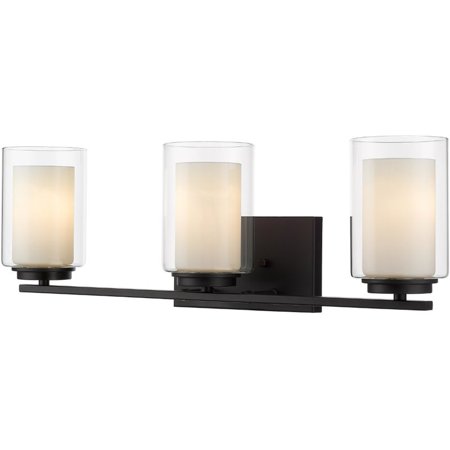 Z-Lite 426-3V Willow 3 Light 24" Wide Bathroom Vanity Light Matte Black