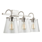 Capital Lighting 139132-496 3 Light 10-1/2" Tall Bathroom Vanity Light with Clear Seedy Glass Shades Brushed Nickel