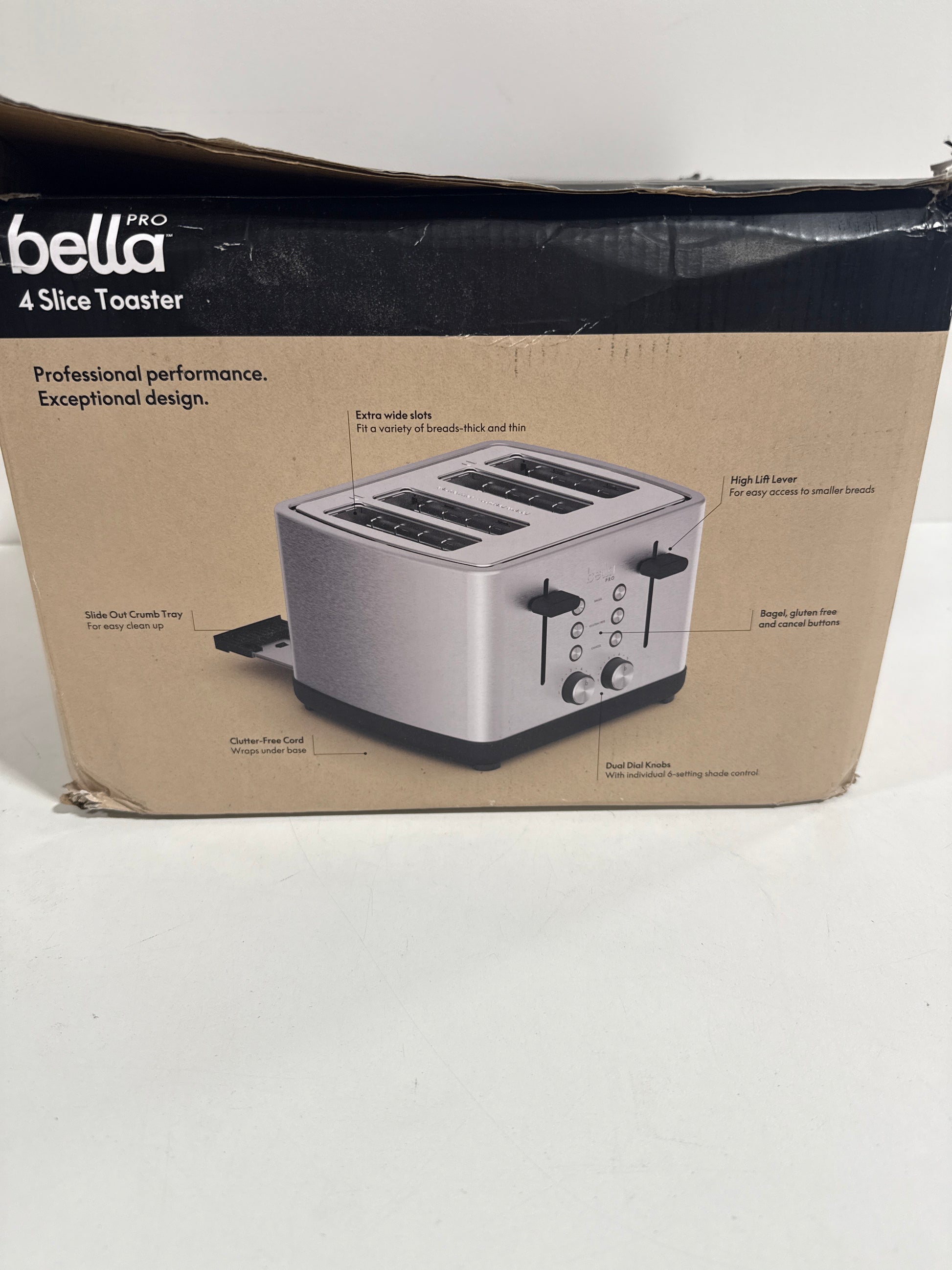 Bella PRO - 4-Slice Toaster with Extra Wide Slots - Stainless Steel ...