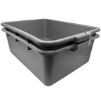 Polypropylene Bus Tub, Standard Weight, 21-1/2"L x 15"W x 7"H, Gray, 2 ct