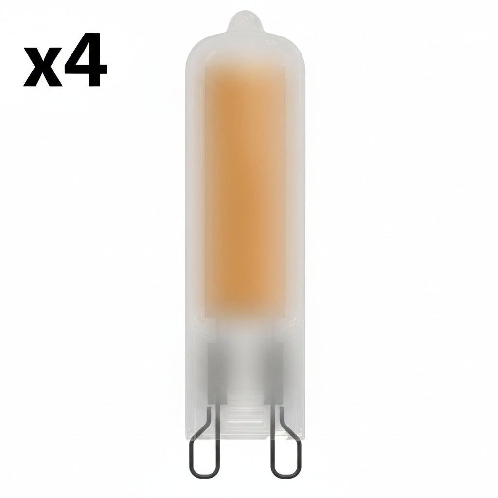 4 x Bulbrite 770658 4.5 Watt Dimmable T5 G9 LED Bulb- 400 Lumens 3000K and 90CRI Frost Bulbs Bulbs LED