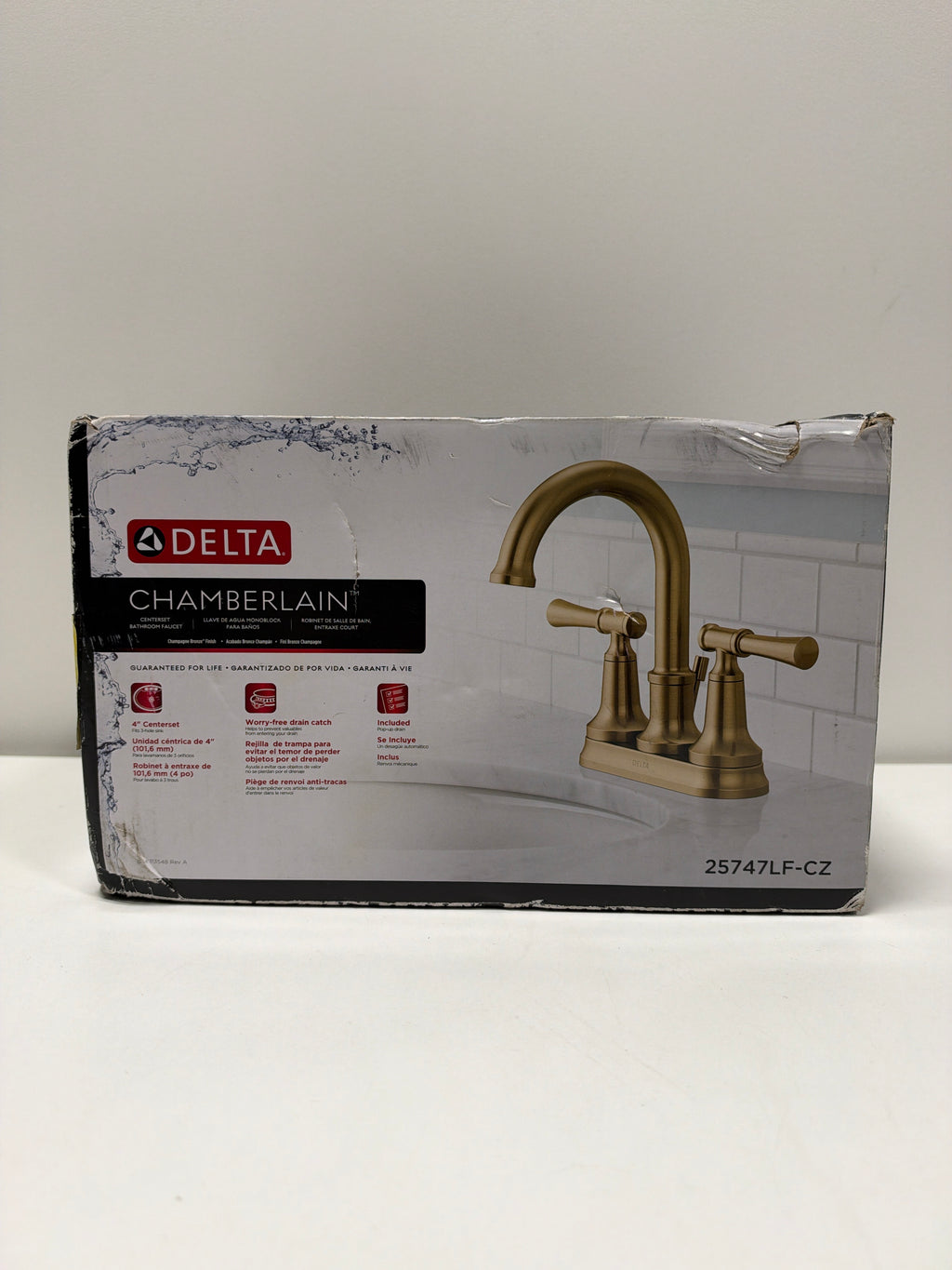 Delta Chamberlain Gold 4 in. Centerset Double-Handle Bathroom Faucet in Champagne Bronze