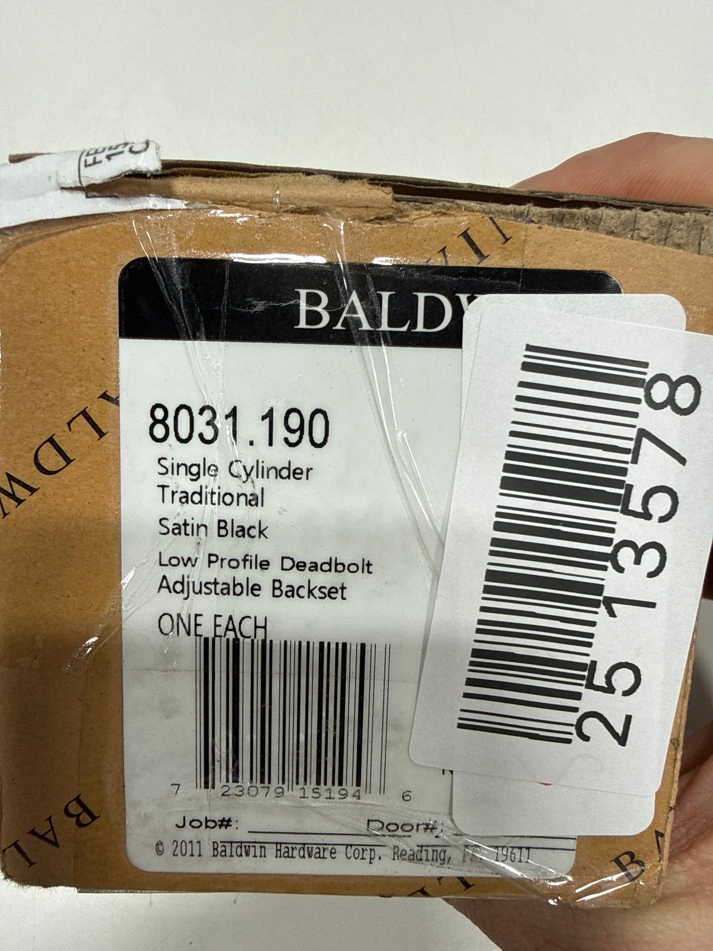 Scratch Baldwin 8031 Traditional Solid Brass Single Cylinder Keyed Entry Deadbolt from the Estate