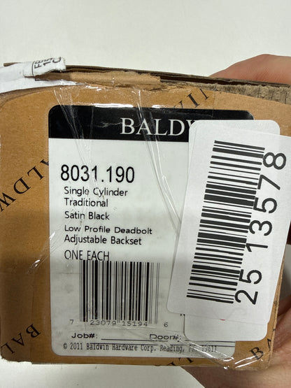 Scratch Baldwin 8031 Traditional Solid Brass Single Cylinder Keyed Entry Deadbolt from the Estate