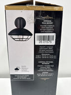 Oliver Matte Black Farmhouse Indoor/Outdoor 1-Light Wall Sconce with Caged Shade