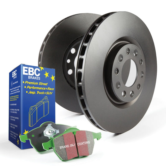 2019 Infiniti Q70 EBC Brake Kits, Front Set - Black RK Premium Rotors, Green Stuff 2000 Pads (Performance Daily Driver)